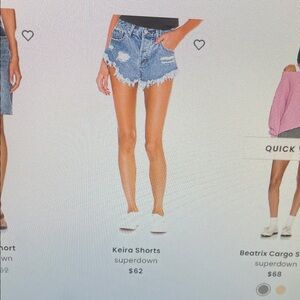 Superdown Blue Distressed Denim Shorts